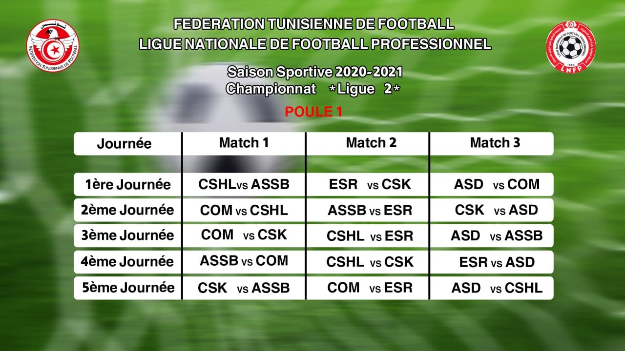Calendrier Foot Tunisie 2023 Calendrier De La Saison 2020-2021 En Ligue 2