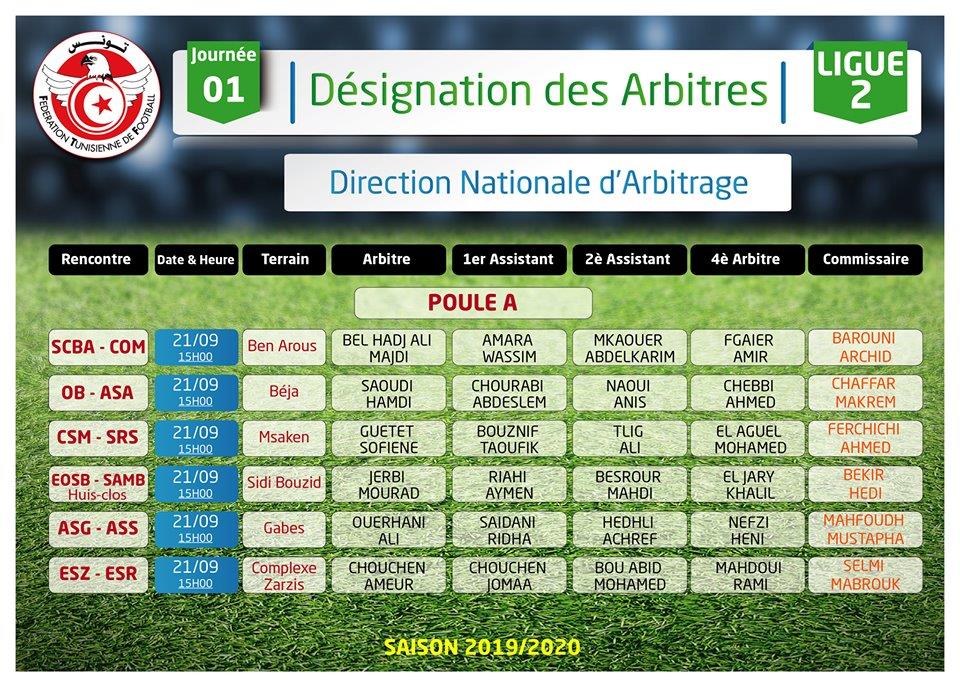 Ligue 2 Les arbitres de la première journée du groupe A
